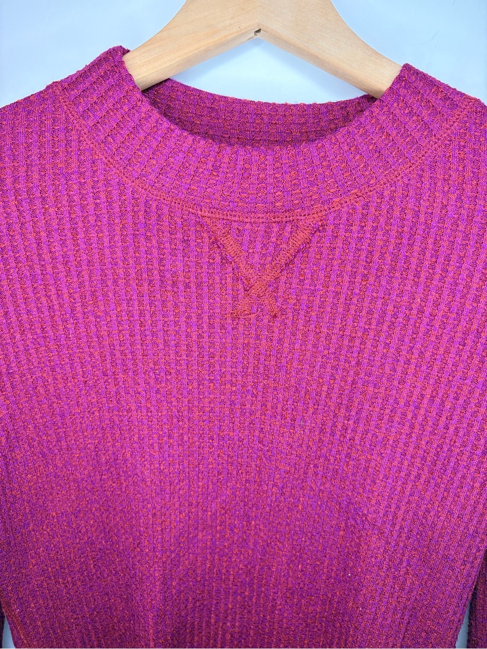 Free People Women’s Mountaineer Thermal Top in Cranberry, Size Small - Picture 5 of 10